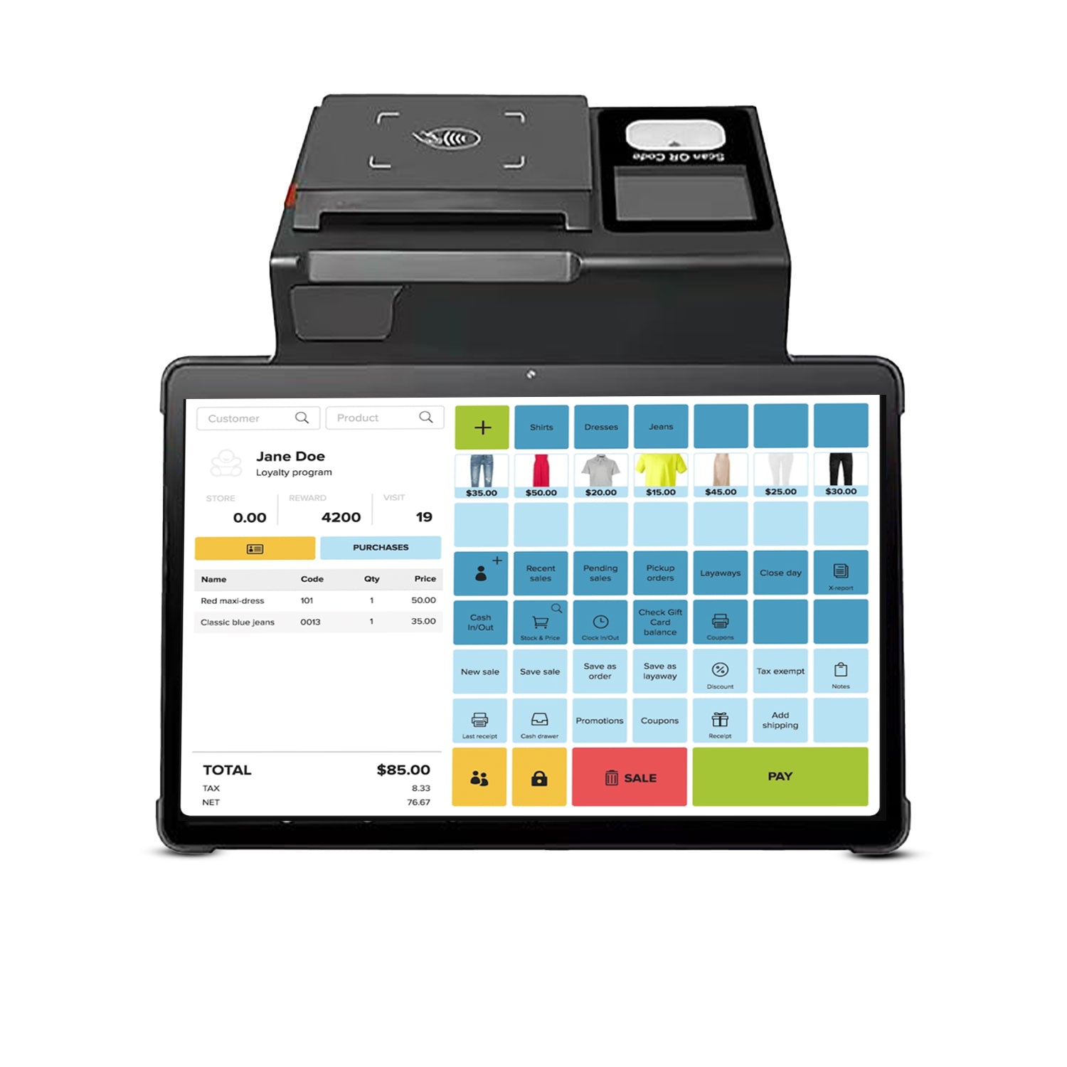 SHREYANS 11inch Android 13 Touch Screen Pos Terminal Retail Shop Mini Desktop All in One Pos Machine SDK with 2.4 inch Screen