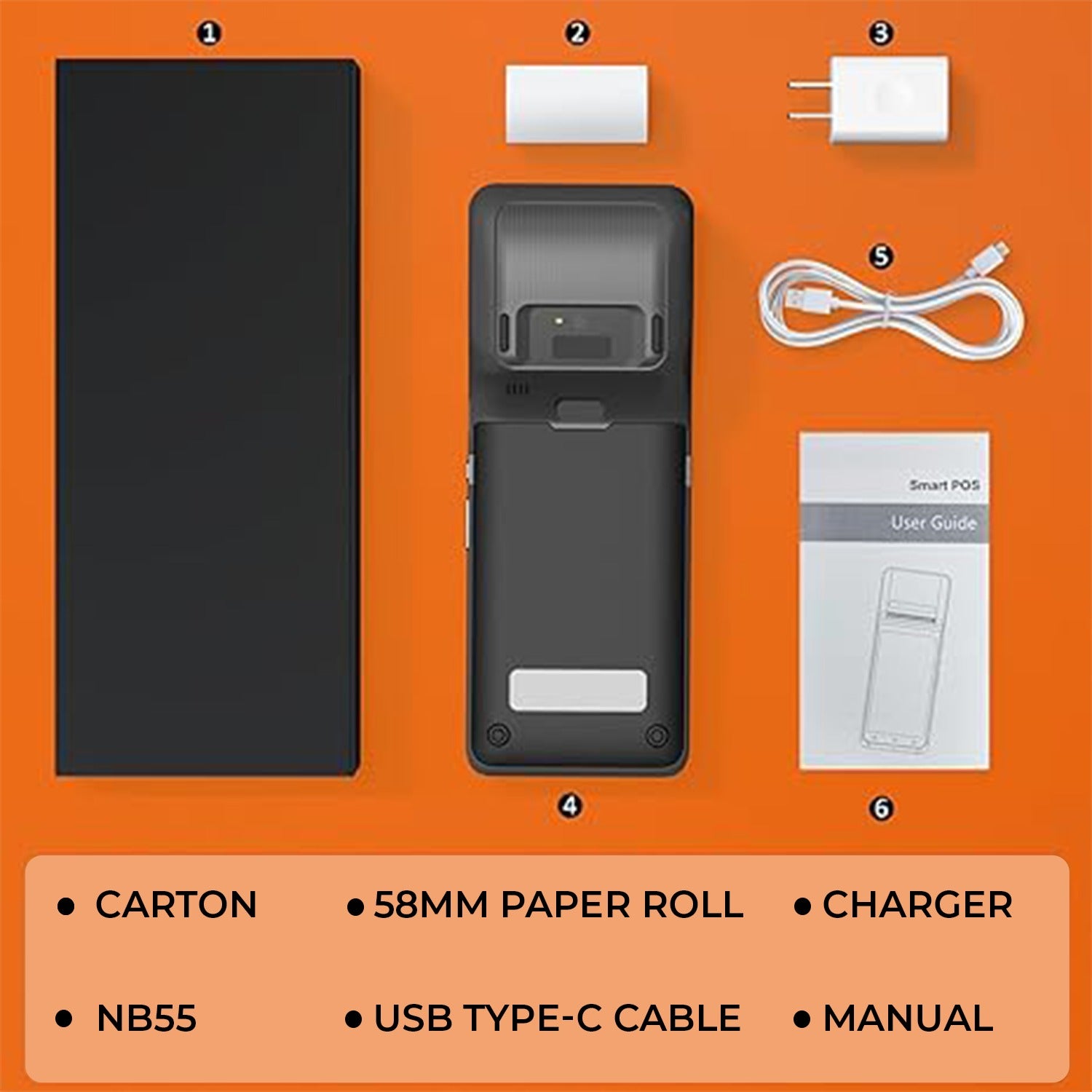 Touch Screen Mobile Billing POS with Free Software & Built in Thermal Printer, Battery Operated (1 Year Warranty)